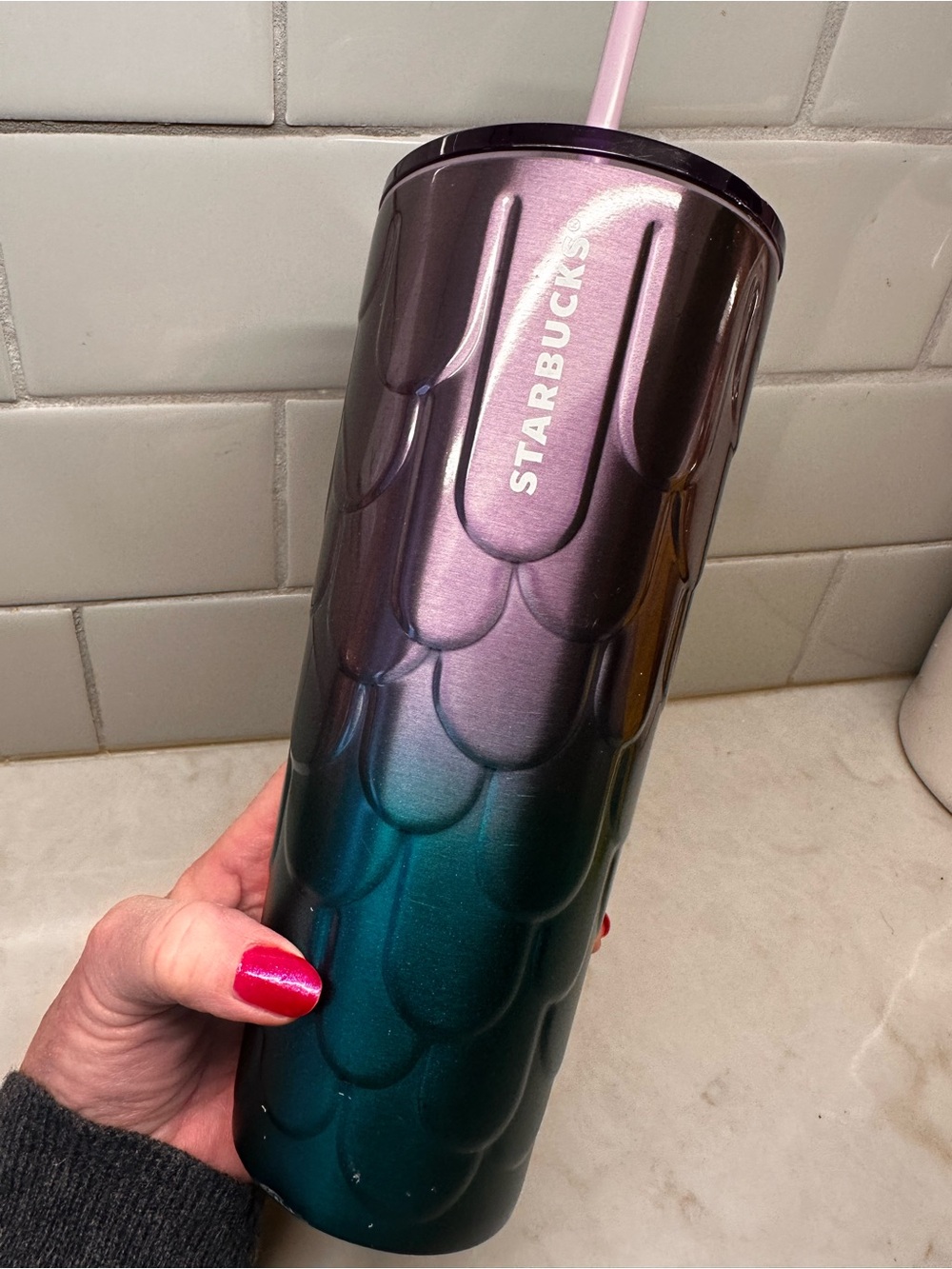 Starbucks Iridescent Mermaid Stainless Coldcup - Purple to Teal